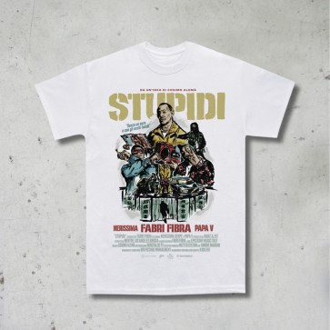 T-shirt STUPIDI, Fabri Fibra, Unisex, Bianca