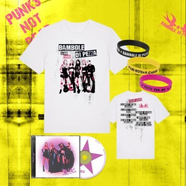 Bundle T-shirt CLUB TOUR 26 + CD ''5'' AUTOGRAFATO + SET 3 BRACCIALI, Bambole di Pezza