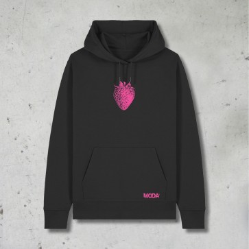Hoodie TAPPETO DI FRAGOLE, Modà, Unisex, Nero