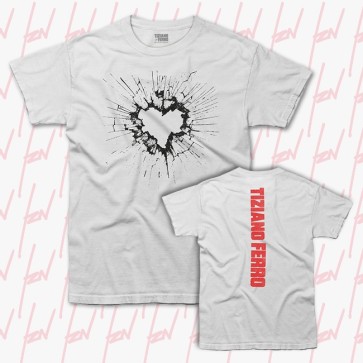 T-shirt CUORE ROTTO, Tiziano Ferro, Unisex, Bianco