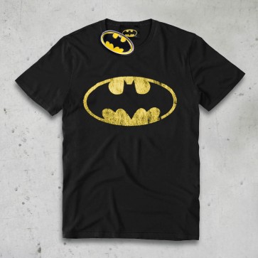 T-SHIRT DISTRESSED SHIELD BATMAN