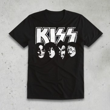 T-SHIRT WHITE FACES KISS