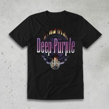 T-SHIRT FLAMES LOGO DEEP PURPLE