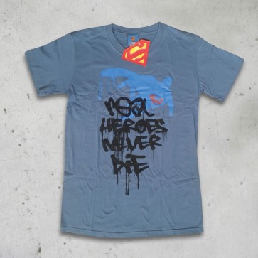 T-SHIRT REAL HEROES NEVER DIE SUPERMAN