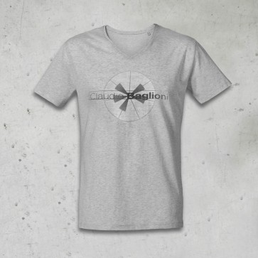 T-SHIRT V-NECK STARGATE GRIGIO CLAUDIO BAGLIONI