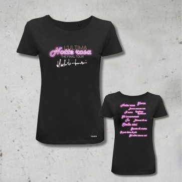 T-shirt Donna NOTTE ROSA Locandina, Nera, Umberto Tozzi
