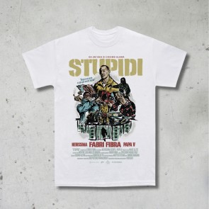 T-shirt STUPIDI, Fabri Fibra, Unisex, Bianca