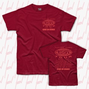 T-shirt EVENTO TOUR STADI 2026, Tiziano Ferro, Unisex, Rosso