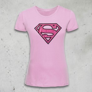 T-SHIRT DONNA LOGO GLITTER SUPERMAN