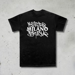 T-shirt MENTRE MILANO BRUCIA, Unisex, Nera
