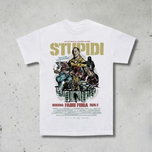 T-shirt STUPIDI, Fabri Fibra, Unisex, Bianca