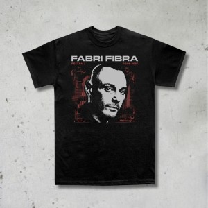 T-shirt EVENTO TOUR 2025, Fabri Fibra, Unisex, Nero 