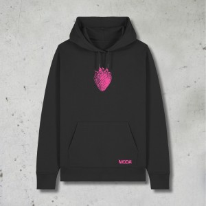 Hoodie TAPPETO DI FRAGOLE, Modà, Unisex, Nero