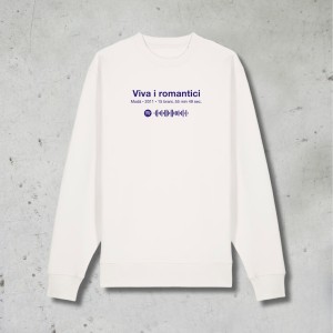 Felpa Girocollo, VIVA I ROMANTICI - SPOTIFY, Modà, Unisex, Off-White