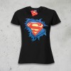 T-SHIRT DONNA TORN LOGO SUPERMAN