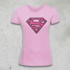 T-SHIRT DONNA LOGO GLITTER SUPERMAN